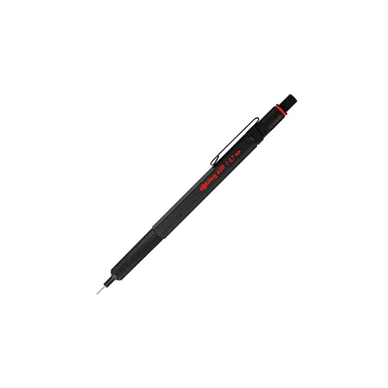 Rotring 600 – Portaminas, 0.7 mm, barril de plata, 7