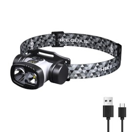 Homirty LED Stirnlampe Wiederaufladbar, 9 Beleuchtungsmodi mit Bewegungssensor,IPX5 Wasserdichte Kopflampe für Nachtlaufen, Wandern, Camping, Angeln, Joggen, Schwarz