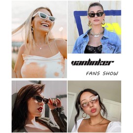 VANLINKER VL9555 - anteojos de sol pequeñas y modernas para mujer, Marco amarillo C14/lente teñida amarilla, Pequeño