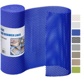 RAY STAR Shelf Liner Non Adhesive 18 Inch x 120 Inch, Kitchen Drawer Liners, Cabinet Liners for Shelves, Non Slip Liner for Kitchen Cabinets, Cupboard, Fridge, Toolbox (Blue)