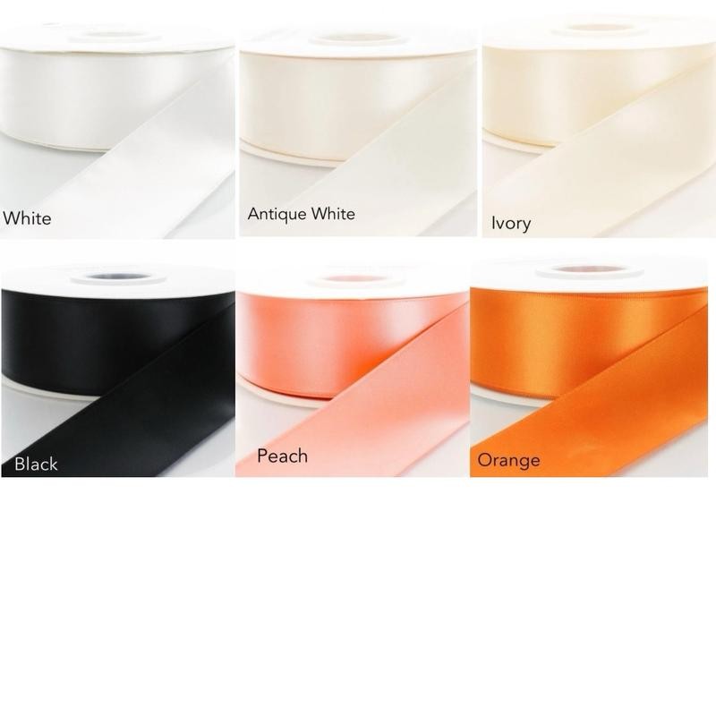 Satin Ribbon 50 yards Single Face Ribbon 1.5”:_Pink