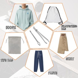 6 Pcs Bodkin Drawstring Threader Metal DIY Rope Threader Clip Bodkin Sewing Tool Tweezer Sewing for Hoodie Swim Trunk Sweatpant Short