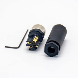 Elecbee M8 4-Pin Female Plug, A Code Sensor Cable Plug, Thread Lock, M8 Aviation Plug, Round Connector, IP67 Unshielded, Waterproof, Industrial Round Connector for Outdoor Use