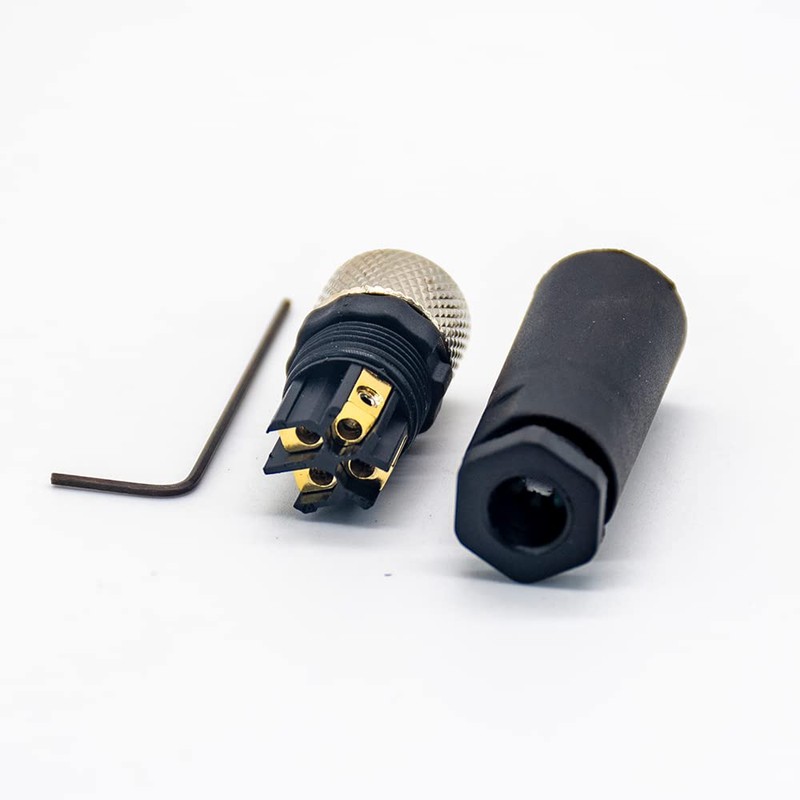 Elecbee M8 4-Pin Female Plug, A Code Sensor Cable Plug,