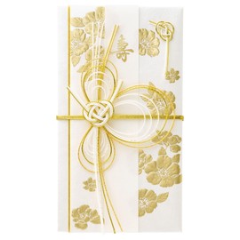 Maruai ceremonial envelope, wedding, silk weave, gold foil stamped, 1 piece, white, Ki-33W
