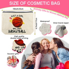 ancpeany Basketball Gifts for Girls, Gifts for Basketball Mom Team Coach Women Players, Basketball Stuff for Girls Makeup Bag, Basketball Decor, Basketball Accessories Christmas Cosmetic Travel Pouch