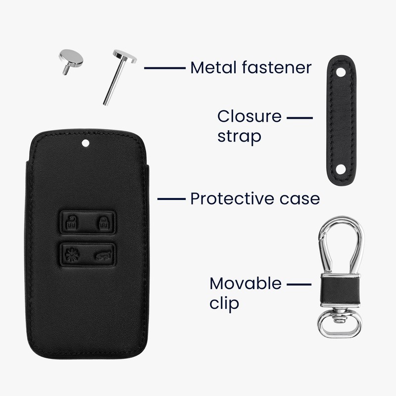 kwmobile Car Key Case Compatible with Renault 4-Button Smartkey Car