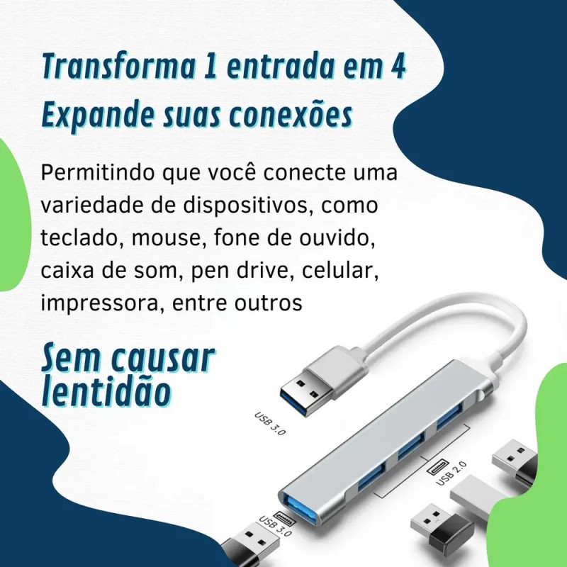 Extensor Hub Usb 3.0 De 4 Puertos Y Alta Velocidad