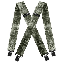 MENDENG Camo Suspenders for Men Heavy Duty Clips Hunting 2 Inch Adjustable Brace