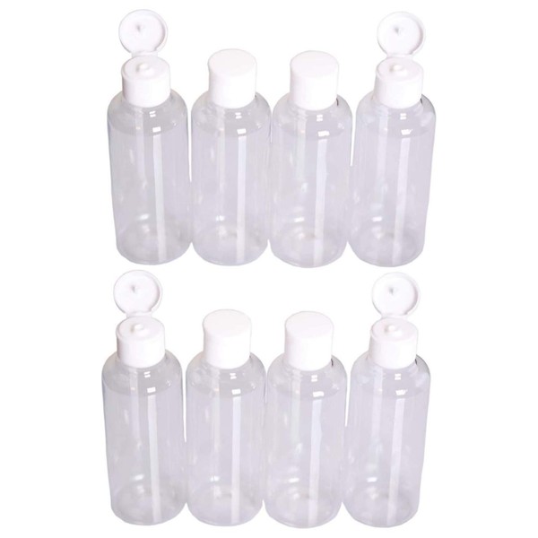 Travel Bottles GENERISE 100ml Plastic Bottles - x8 Plastic Bottles