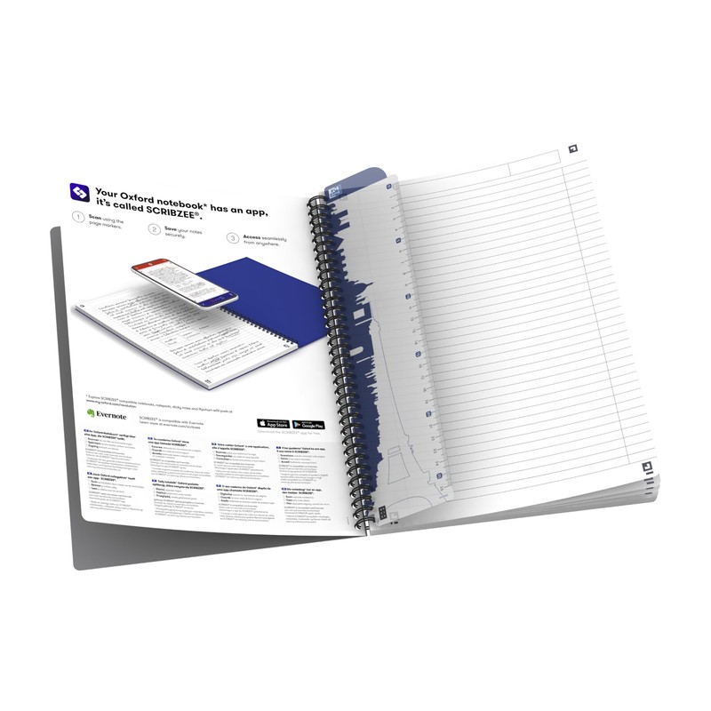 Oxford Urban, Office Notebook A4, 100 Pages, 7mm lined, Twin-wire,