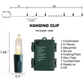 FUNPENY Battery Operated Christmas 50LED Clear Mini String Lights,4 Pack 16 FT Waterproof Fairy Lights with 8 Lighting Modes, Xmas Decorations for Indoor Outdoor Garden Party Decor (Warm White)