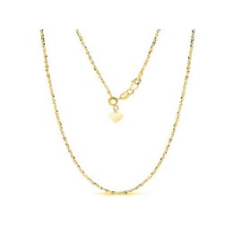 Sterling Silver 1.5MM Fancy Italian Adjustable Diamond Cut Twisted Serpentine Sparkle Chain Necklace- Silver Slider Necklace 4 Colors (Gold)