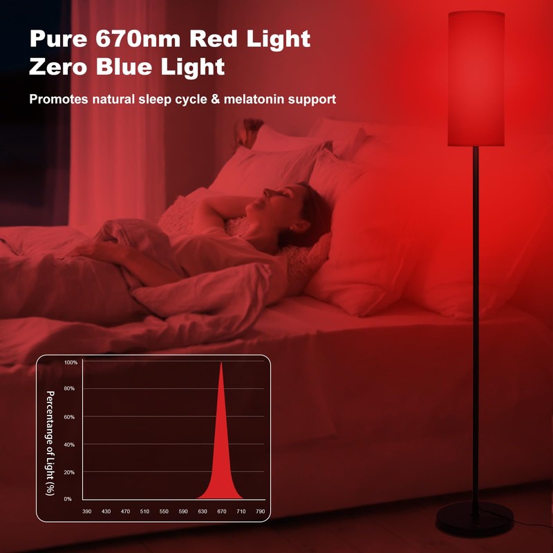 SNVHLQ Floor Lamp with Red Light - 670nm Red Night