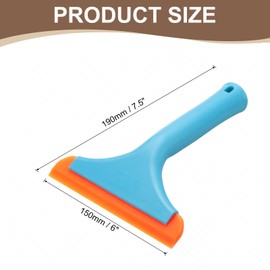 HARFINGTON 3pcs Squeegee 6 Inch Length Auto Water Blade Shower Squeegee with Non-Slip Handle for Windshield Window Cleaner Glass Door, Blue