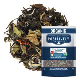 Organic Positively Tea Company, White Champagne Raspberry White Tea, Loose Leaf, 4 Ounce