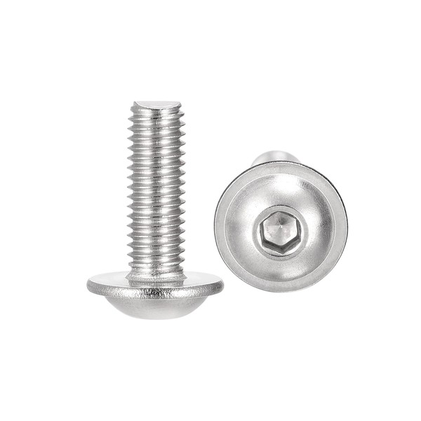 sourcing map Flanged Button Head Socket Cap Screws, M5*14mm Hex