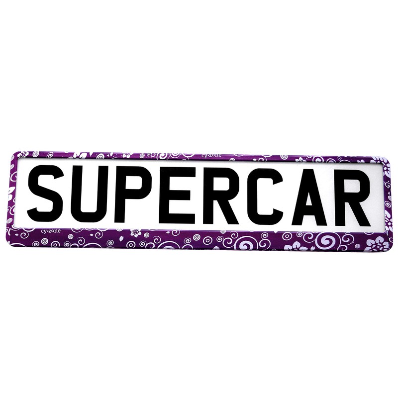 TAPORT® 1x PURPLE FLOWERS 3D Car Registration License Number Plate