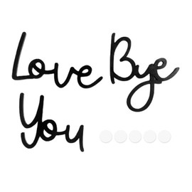 Handcrafted Plywood "Bye, Love You" Sign - Black Wall Art with Double Tape for Hallway Decor
