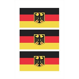 German Germany Flag Hard Hat Biker Motorcycle Helmet Stickers Decal 1" x 2" Lot of 3
