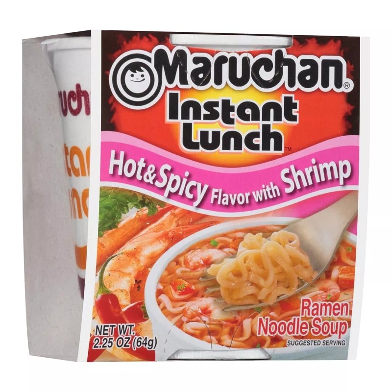 Maruchan Instant Lunch Hot & Spicy Shrimp, Ramen Noodle Soup,