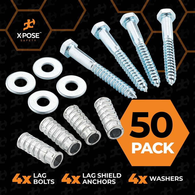 Concrete Anchors Set with 4" Lag Bolt, Lag Shield and
