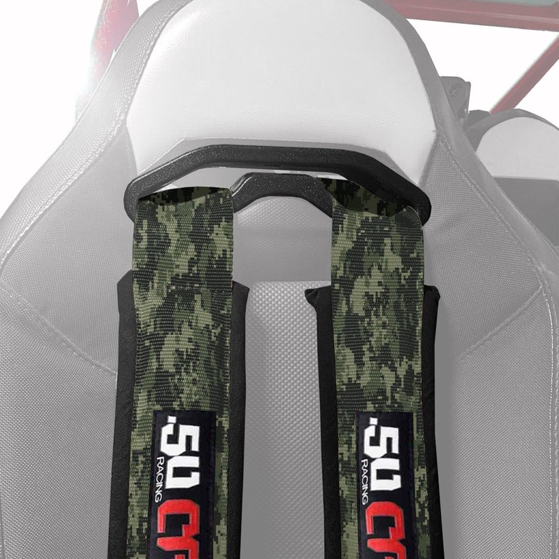 Black 4 point harness for bucket seat with quick latch