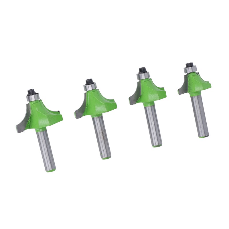 4 Pcs Roundover Router Bit 8mm Shank 5/8in 3/4in 7/8in