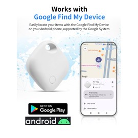 Wvoillty Air Tag Android Smart Tag, Compatible with Google Find My Device App, Android Only, for Luggage/Bags/Suitcase, White