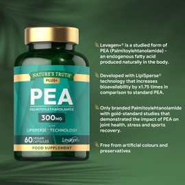 Palmitoylethanolamide Pea 300mg | Levagen Plus Pea | High Strength | 60 Vegan Capsules | by Nature's Truth