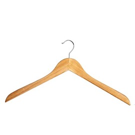 Clothes Hangers without Bar Wooden Hangers Textile Hangers Natural Varnished 44 cm Rotating Hook Sturdy Hanger (Pack of 25)