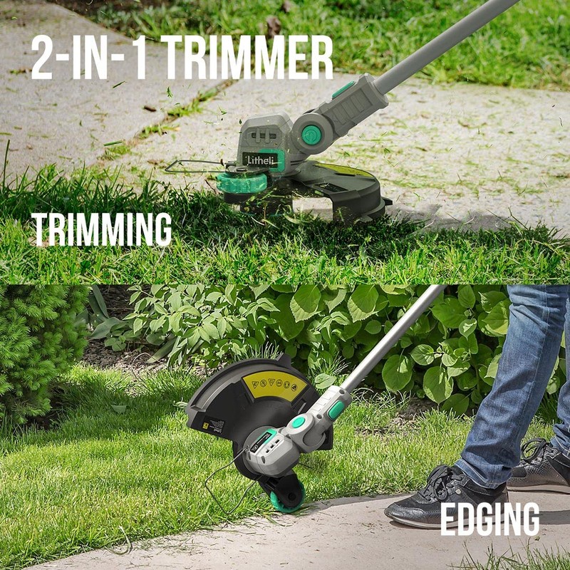Litheli 12.1 Inch Cordless String Trimmer/Edger, 20V Weed Wacker Eater