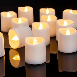 Homemory 50Pack Flameless LED Votive Candles, 200+Hour Lasting Electric Fake Candles, Battery Operated Tealights in Warm White for Wedding, Proposal Anniversary, Romantic Decor(Batteries Included)