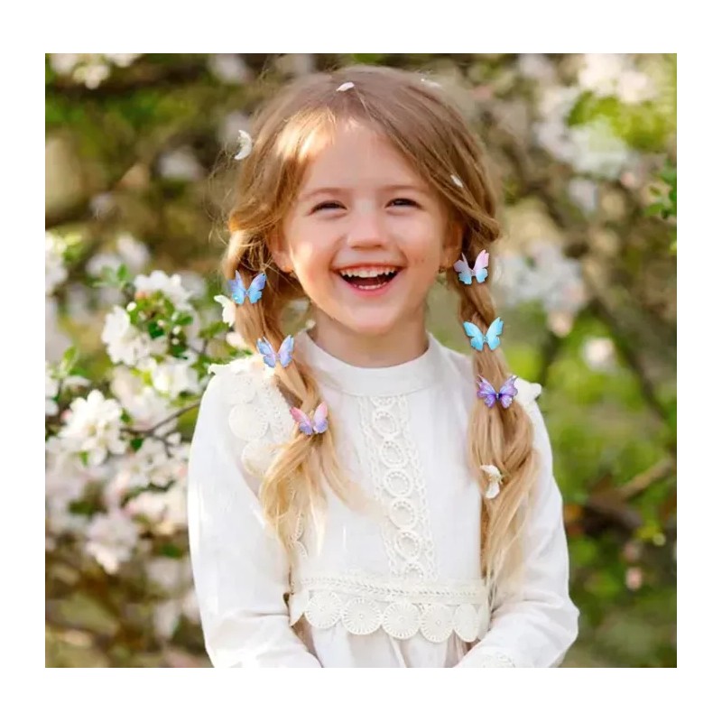 20 Pzs Para El Pelo Con Forma De Mariposa Cabello