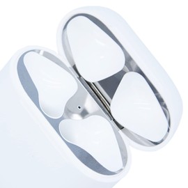 Johncase 2 Sets Dust Guard Sticker Compatible with AirPods Cases 1rd/2rd Generation W/Hole (Sliver)