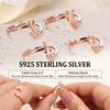MILACOLATO 925 Sterling Silver Ring 18K Rose Gold Plated Initial