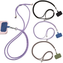TYXHXTF 3PCS Phone Lanyard, Adjustable Cell Phone Cord Strap, With 2 Phone Tether Pads, Phone Lanyard Neck Strap, Nylon Crossbody Phone Strap, Compatible Most Smartphones