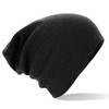 New Mens Oversized Slouch Stretch Beanie Hat- 4 Colours (Black)
