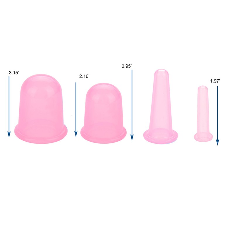 4pcs/set Silicone Vacuum Body Massage Helper Anti Cellulite Massager Cups