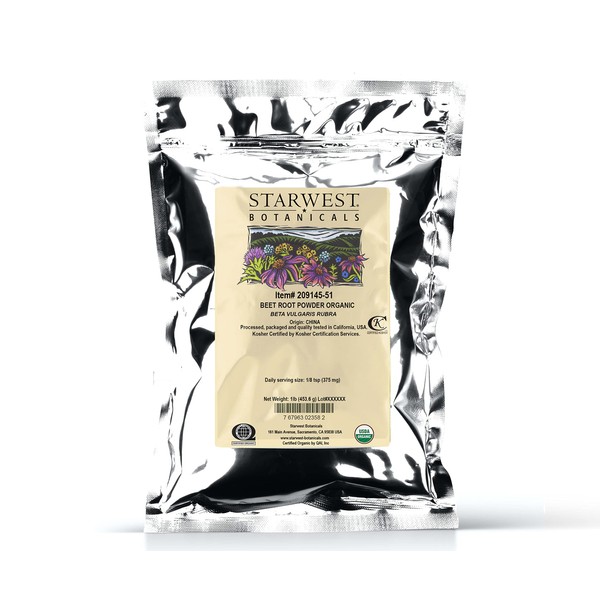 Starwest Botanicals Organic Beet Root Powder, 1 Pound | USDA Organic Certified