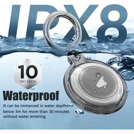 Galafoki 4 Pack Air Tags Holder,Air tag Case Waterproof for Apple Air tag 4 Pack with Air Tags Keychain,Dust and Scratch Proof for Dog,Cat, Bags, Keys, Luggage-Black+White+Green+Blue