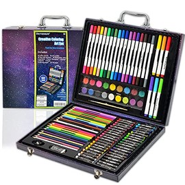 Darnassus 132-Piece Art Set, Art Kit Gift For Age 4-12, With Compact Portable Case (Universe)