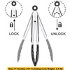 HINMAY 9" Silicone Kitchen Tongs with Silicon tips, Set of