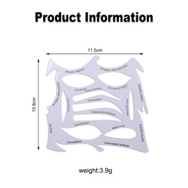 ExcellaElite Eyeshadow Stencils 2 Pcs Eyeshadow Tool Reusable Quick Eye Makeup Tool Compact and Practical Quick Make up Stencils Suitable for Women and Beginners with 3 Pony Hair Eye Brushes