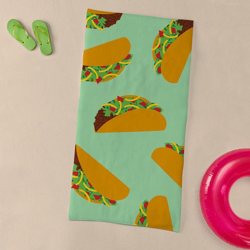 CafePress Taco Pattern 30"x60" Absorbent, Soft Beach Towel