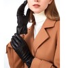 ZLUXURQ Luxury Italian Soft Leather Gloves for Women in Black