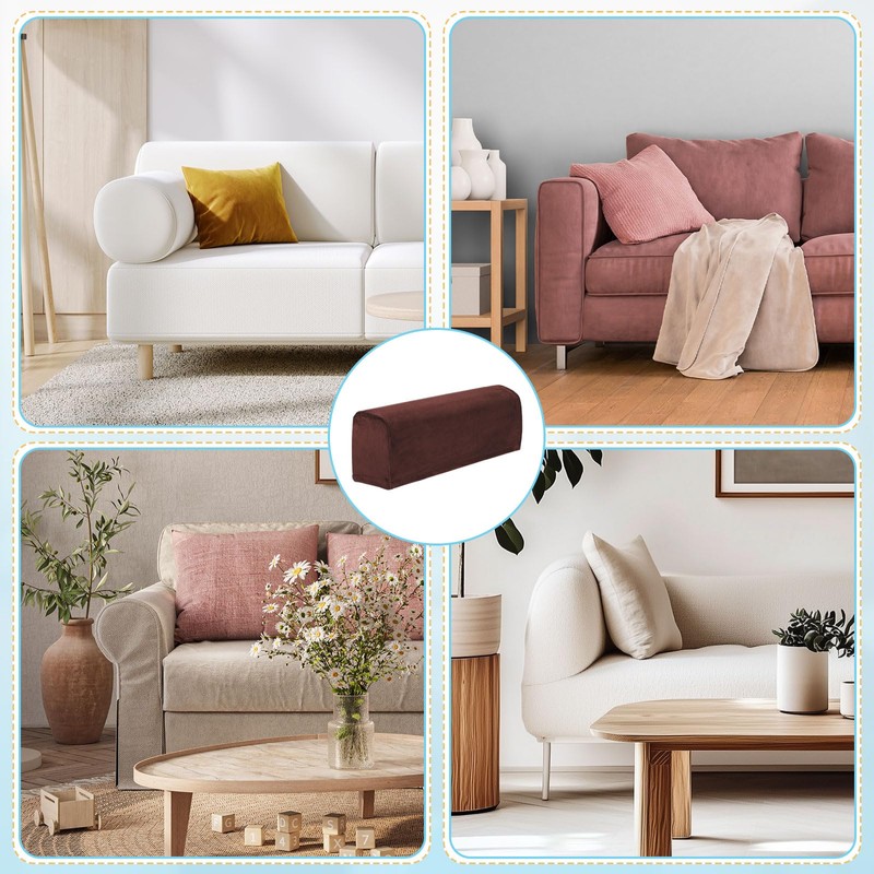 sourcing map 2Pcs Stretch Armrest Covers, Polyester Soft Couch Armchair