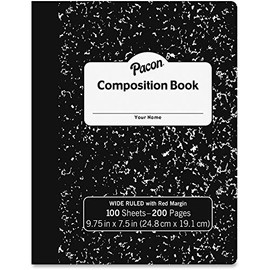 Roselle Paper Co-Composition Book, Black/White Marble (37101)