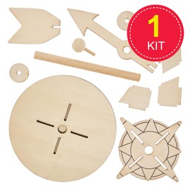 Baker Ross FX982 Wooden Wind Vane Kit - 1 Kit, Garden Craft Kits for Kids