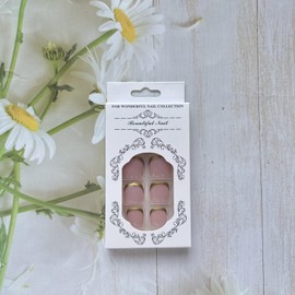 24PCS French Tip Press on Toenails Full Cover Gold Nail Tips Fake Toenails Short Square Nude Acrylic Toe Nails Summer Golden False Toenails Cute Toe Nails Press ons for Women Pedicure Decorations